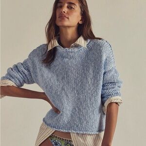 Free People Light Blue Knit Sweater